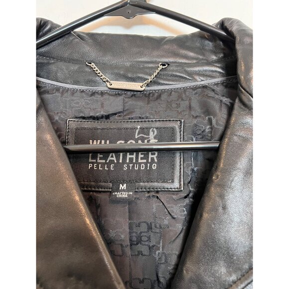 Wilsons Leather Pelle Studio Black Genuine Leather Jacket M - Picture 5 of 9